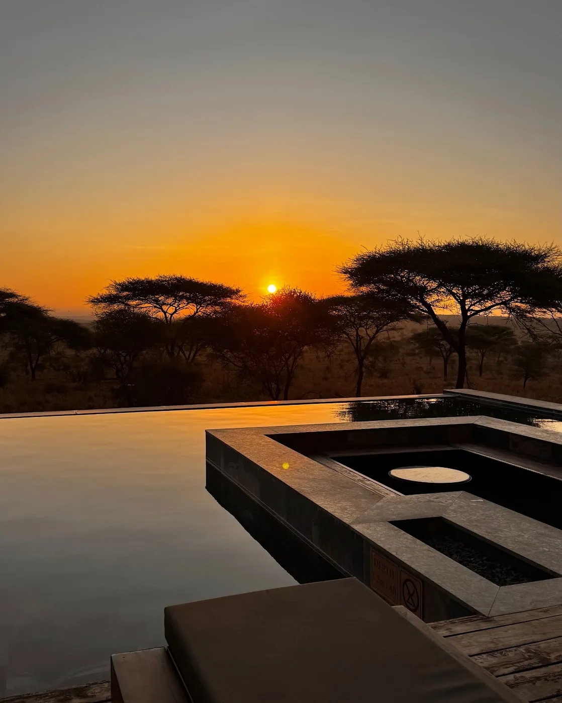 Sunset over the Tarangire savanna from a safari lodge